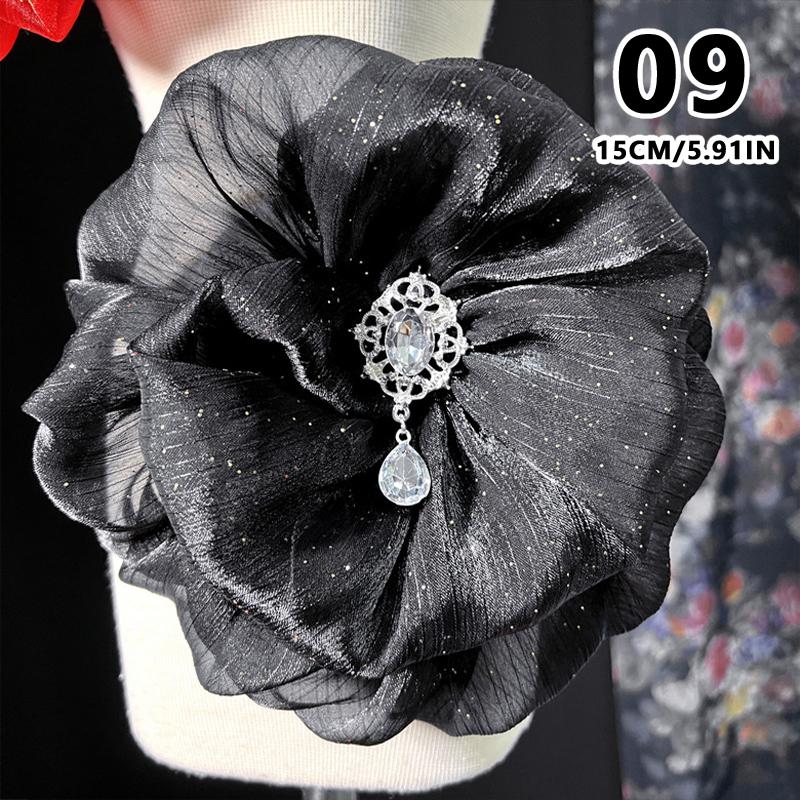 Пришивная 3D аппликация в виде цветка, большая, для женской одежды, аппликация для платьев, роскошная дизайнерская брошь, сценический свадебный наплечный аксессуар