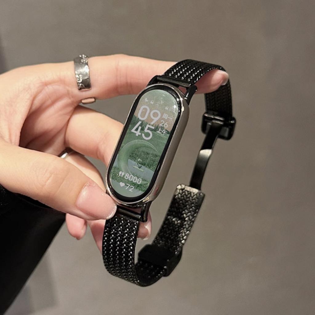 Магнитный ремешок для браслета Xiaomi Mi Band 10/ 9 /8, петля из нержавеющей стали для Mi Band 9 8/NFC, ремешки для Miband 10, аксессуары
