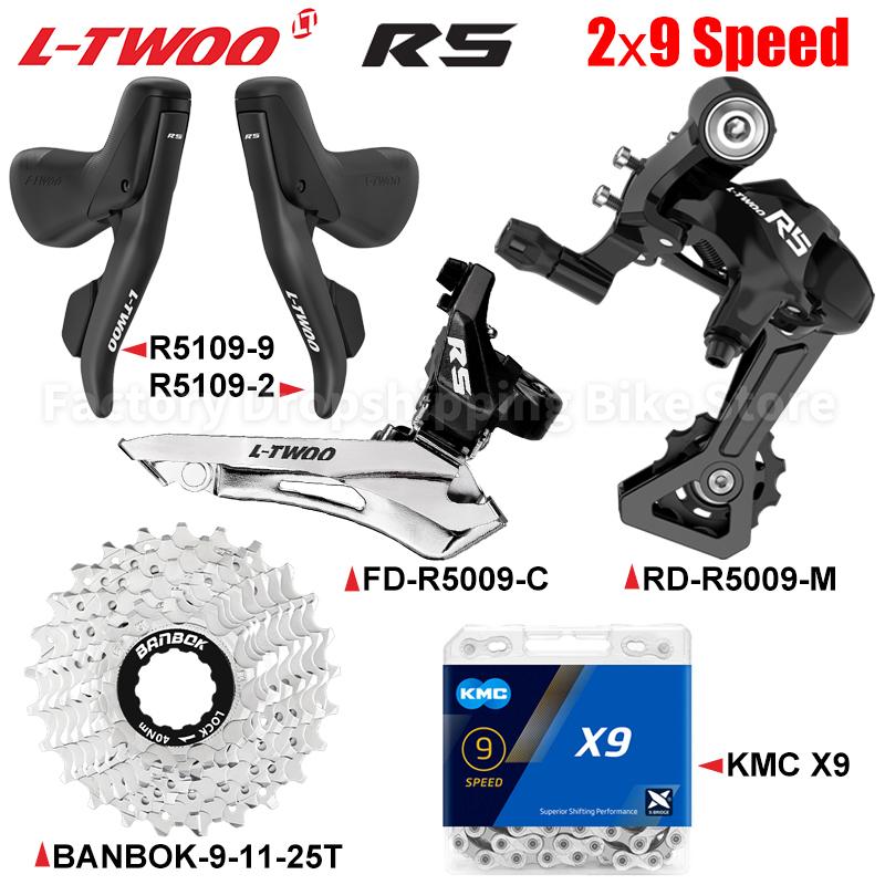 LTWOO R5 2x9 Скоростей Шоссейный Велосипед Комплект Переключателей Механический Тормоз Задний Переключатель Кассета 23T 25T 28T 32T Цепи X9