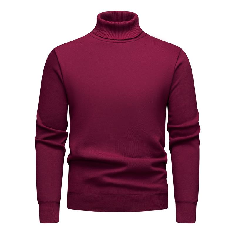 Mens Knitted Sweater Men's Autumn And Winter High Neck Casual Pullover Male Warm Knitting Shirt