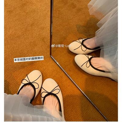 ~ Многоцветный вход! Классическая серия маленькая круглая голова бант светлый рот балетки женские