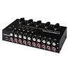 5-in-5-out Mini Audio Mixer, Compact Stereo Distributor with RCA Interface, Independent Volume Control, Independent Input Switch, No Wear, 15dB Signal
