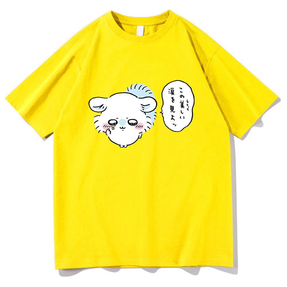 Милая футболка Chiikawa унисекс Harajuku с эстетической графикой Kawaii футболка унисекс забавная повседневная футболка высокого качества из песочного хлопка топы