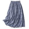 The Real Shot Is a New Summer Literary and Retro Cotton and Linen A-shaped Skirt for Women Who Are Thin, High-waisted, Medium and Long Skirts.
