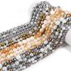 Природный камень, кристалл, поп-цветы, круглые гальванические бусины, DIY изготовление браслетов, ожерелье, ювелирные изделия