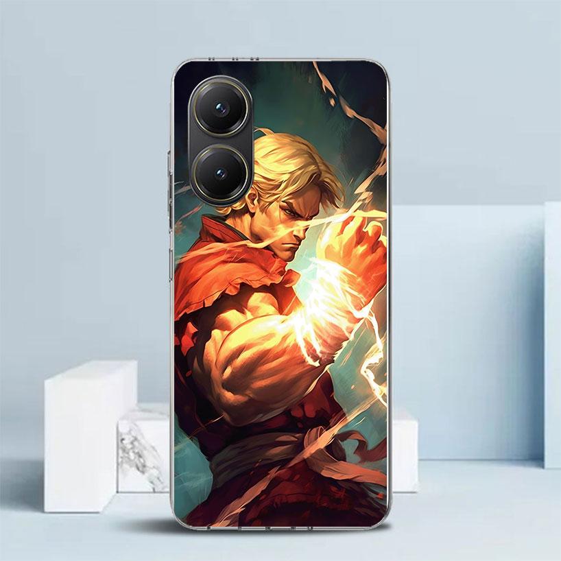 Игровой чехол S-Street F-FighterS с мягкой крышкой для телефонов Xiaomi Poco F7 Ultra X7 X6 X5 Pro M7, Redmi 15 15C 13 13C 12 12C 10 10C с принтом