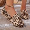 Женские лоферы с леопардовым принтом в стиле пэчворк, черные туфли без застежек, отделка металлической цепочкой, верх из ткани с животным принтом, плоский носок, лоферы без застежек,