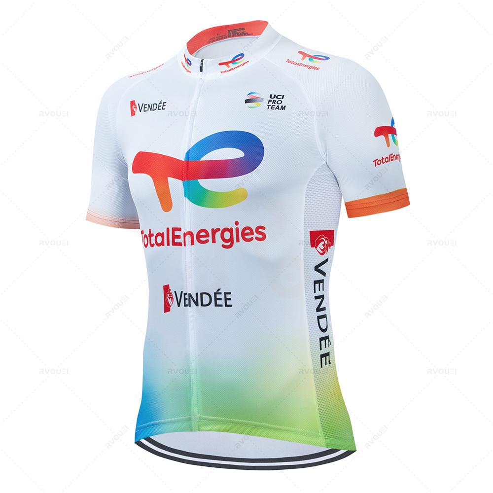Total Energies Cycling Jersey Set Summer Short Sleeve Breathable Bicycle Men's Bike Clothing Maillot Ropa Ciclismo Uniform Suit
