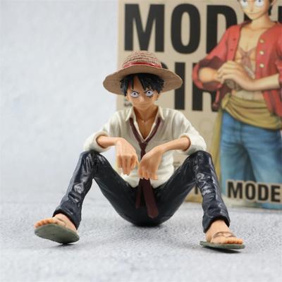Игрушки-фигурки по аниме One Piece: Луффи в сидячем положении, фигурка из ПВХ, коллекционная модель, статуэтка, подарок на день рождения для детей.
