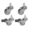 4 Pcs Caster Wheel M6x15mm Threaded Stem 1 Inch Diameter TPR Caster Wheel for Cart Workbench