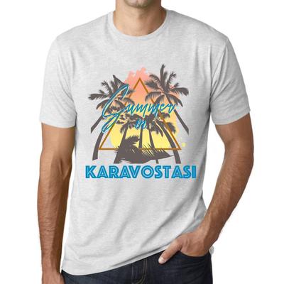 Мужская винтажная футболка Футболка с рисунком Summer Triangle Karavostasi Vintage White