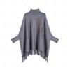 Autumn and Winter Fashion Hot Diamond Batman Pullover Turtleneck Cape Sweater Women's Fringed Large Size Loose Knitted Shawl Jacket