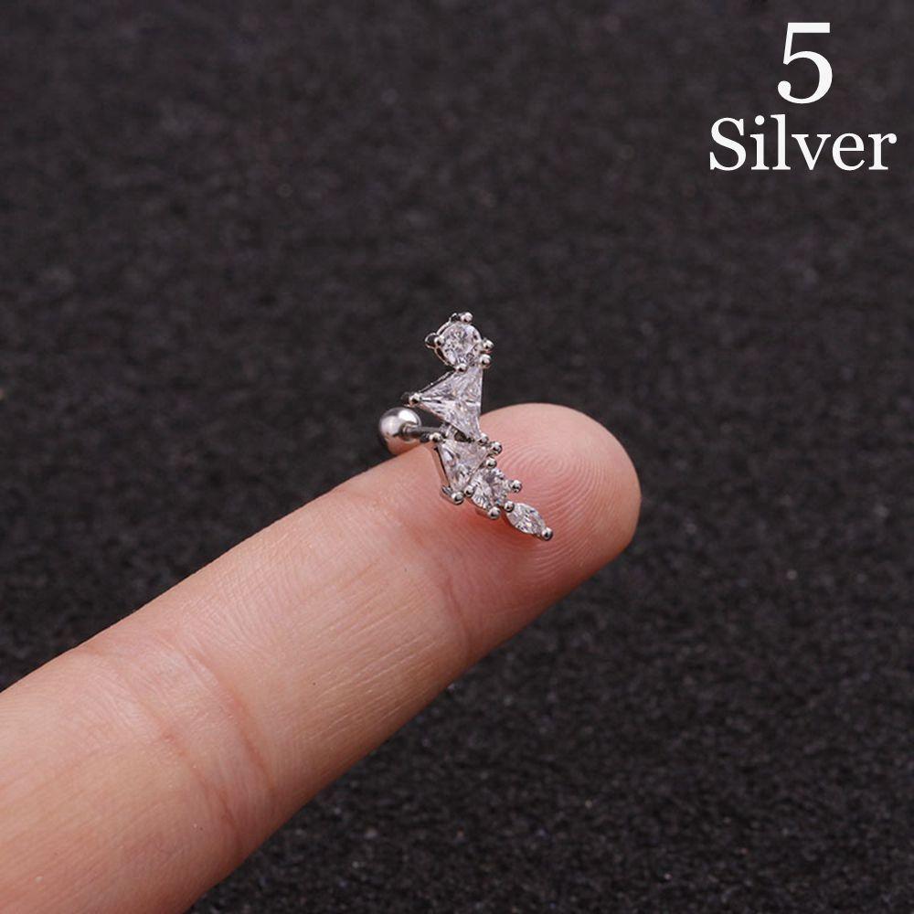 Body Jewelry Cz Zircon Star Leaves Cartilage Ear Stud Helix Tragus Piercing Earring Stainless Steel