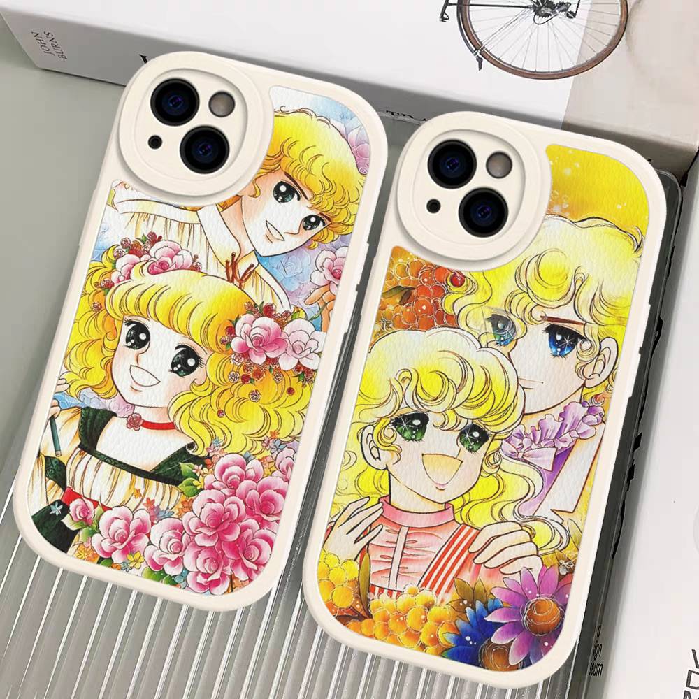 Classic C-Candy C-Candy Anime Leather Phone Case For IPhone 16 14 15 Pro Plus 13 12 11 Pro Max Silicone Cover