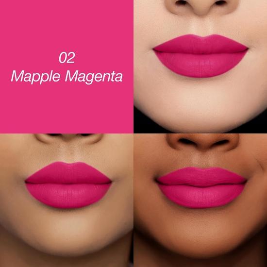 Colors Queen Lippie Creamy Matte Lipstick | Single Swipe Application| Highly Pigmented, Lightweight Lipstick for Women (02 - Maple Magenta, 5g)