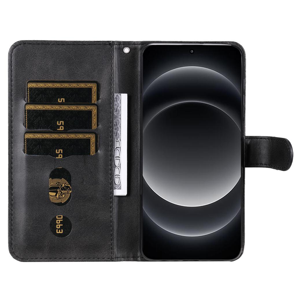 Чехол для Xiaomi 14 Ultra с текстурой теленка, кошелек на молнии, защитный чехол для телефона из искусственной кожи