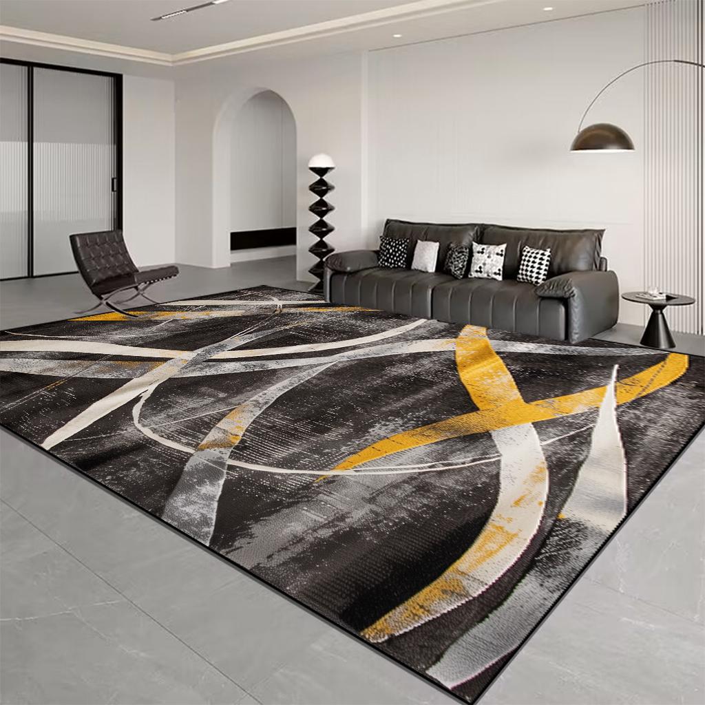 Скандинавский ковер в полоску класса люкс для декора гостиной, мягкие ковры, легко чистящиеся, для спальни, большой площади, оранжево-коричневый коврик для пола