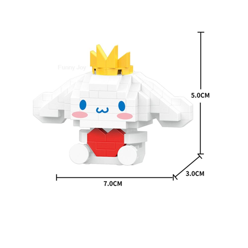 Cartoon Anime Blocks Kuromi My Melody Cinnamoroll Mouse Building Blocks Doll Toy Kids Birthday Gift