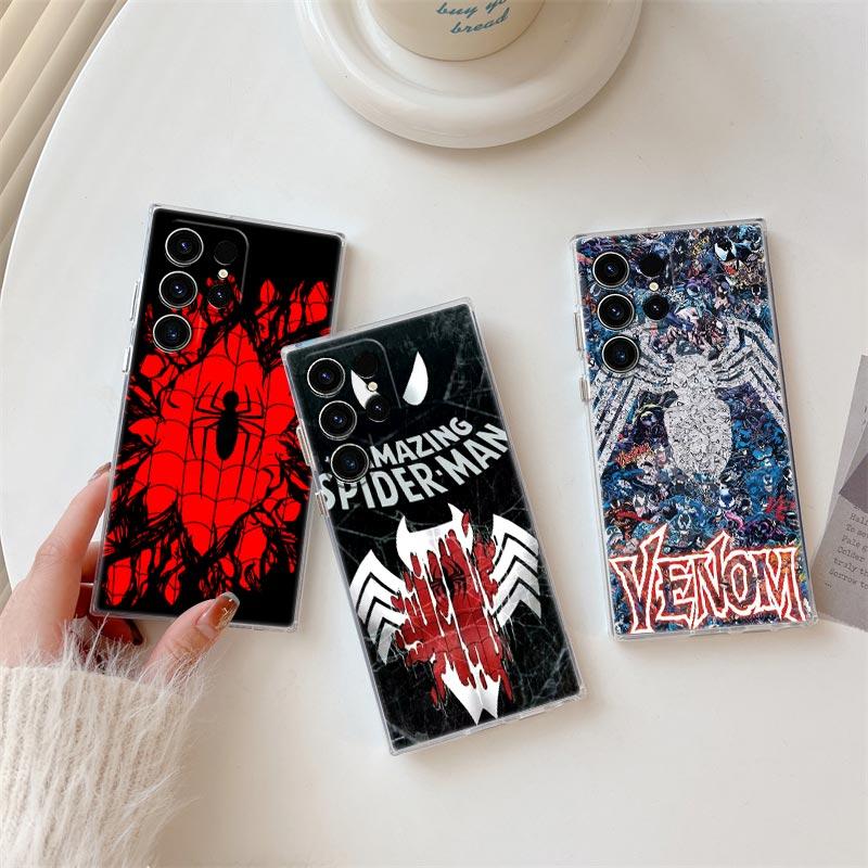 Прозрачный чехол Marvel Человек-паук Веном S26 для Samsung Galaxy S26 S25 Ultra S24 S22 S26 Plus S20 S23 S21 S25 FE 5G Прозрачная крышка