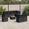 VidaXL Garden Lounge Set with Cushions 9 Pcs, Patio Sofas, Furniture Set, Outdoor Terrace Furniture, Black 3223738