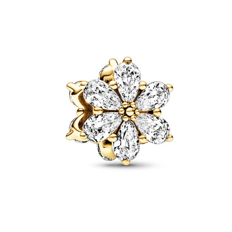 Sparking Gold Heart Clip Family Tree Dangle Charm Beads Fit Snake Silver Bracelet Necklace Beads For Diy Jewelry Women Gift