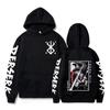 Anime Berserk Guts Graphic Print Hooded Men Women Oversized Hoodies High Pullover Comfortable Sweatshirt Harajuku Streetwear