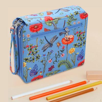 Цветной пенал органайзер для ручек 120 отделений большая вместимость тканевый три слоя многофункциональный