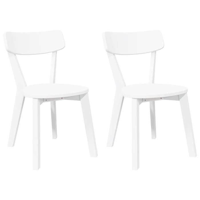 VidaXL Dining Chairs 2 Pcs White Solid Rubber Wood, Dining Chair, Chair, Living Room Chair, Dining Chairs, Chair 4102433