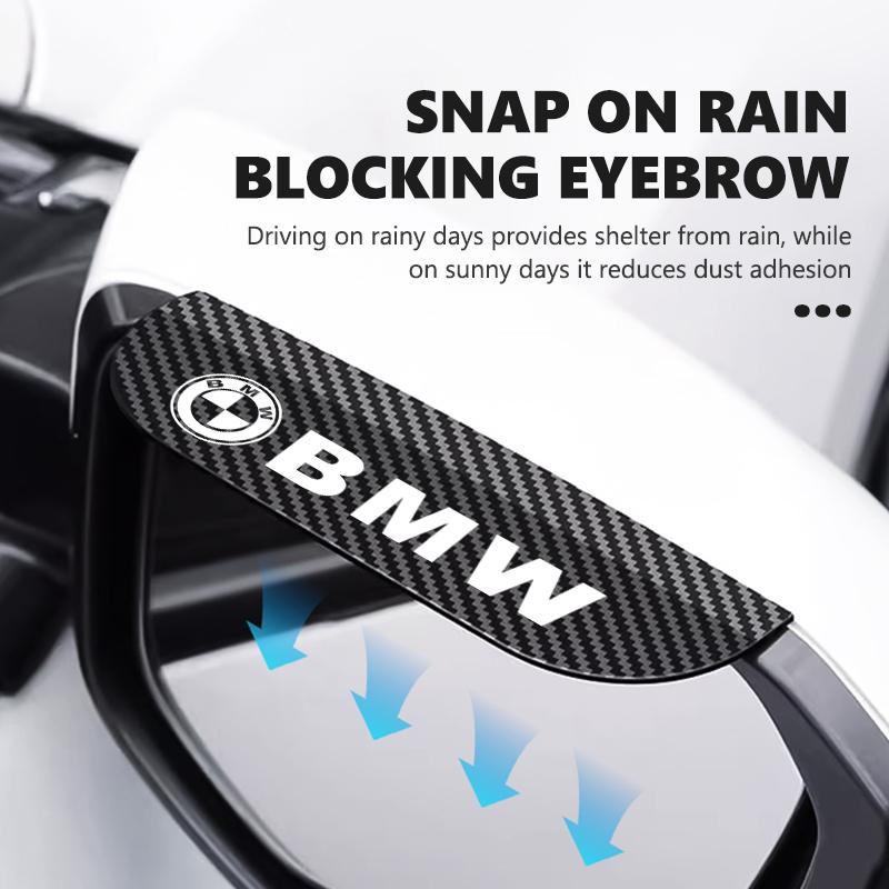 QRPZ1 2pcs Car Rearview Mirror Rain Eyebrow Sun Shade Cover Protector For BMW M 1 3 4 5 6 7 Series M3 M6 F01 F02E34 E36 E70 F10 X6 X1