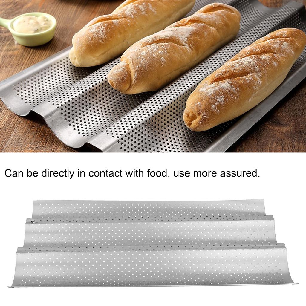 Сковорода для выпечки французского хлеба с антипригарным покрытием MultiGrooves Waves Сковорода для выпечки французского хлеба Противень для выпечки Форма для приготовления пищи Кухонный инструмент