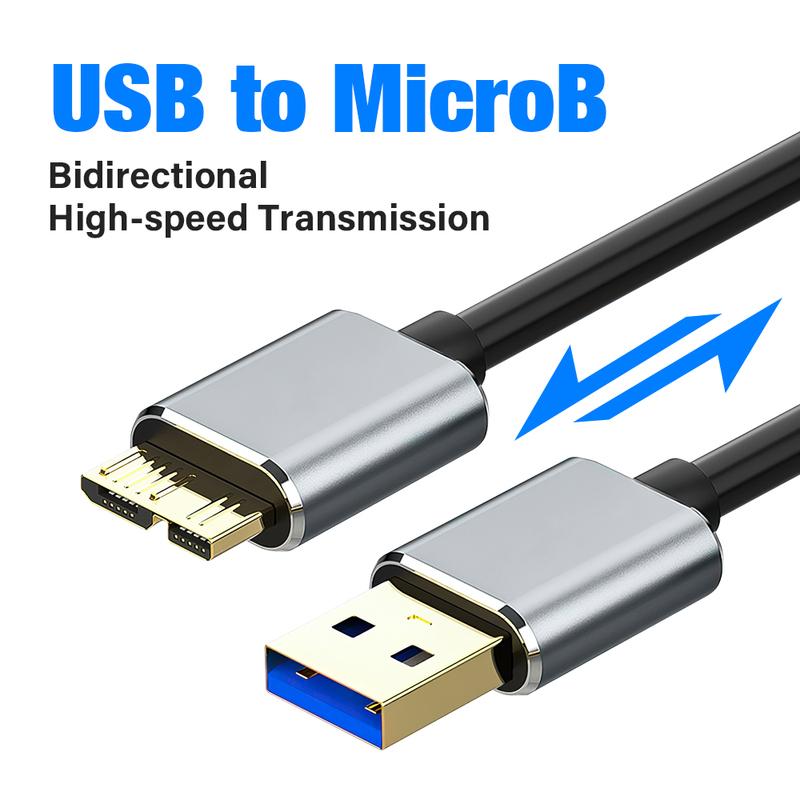 Кабель для внешнего жесткого диска USB A 3.0 на Micro B Кабель для HDD SSD Передача данных Зарядка Провод Для Toshiba Seagate HP Sandisk Жесткий диск ПК Ноутбук