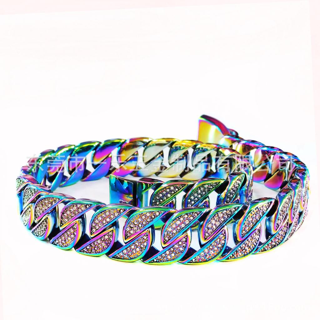 32MM Stainless Steel Pet Supplies Dog Collar Bully Dog Fighting Bully Dog Collar Dubin Cuban Chain Hip Hop Neck Ring