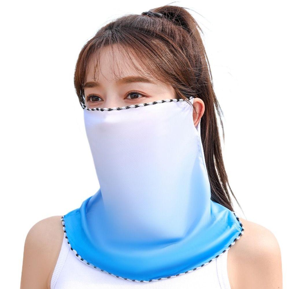 Outdoor Sun Protection Anti-UV Summer Sunscreen Mask Driving Face Mask Ice Silk Women Neckline Mask