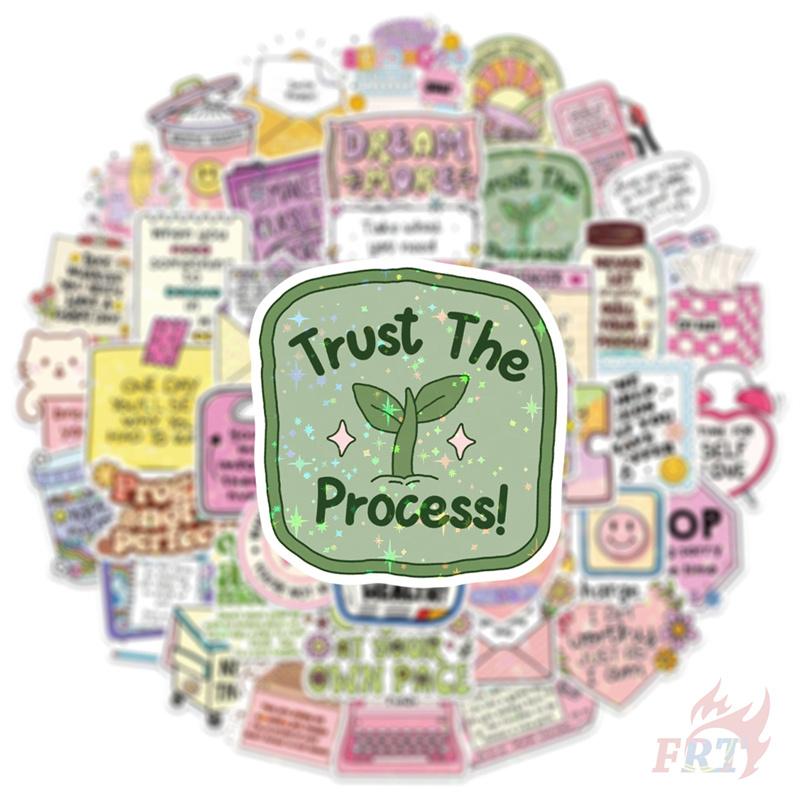50Pcs/Set Funny Healing Phrase Series 01 Shiny Stickers DIY Fashion Waterproof Doodle Decals Stickers
