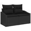 Sofa Set 6 Pieces Black Poly Rattan and Steel