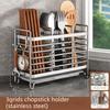No-Drill Chopstick Holder Rack Stainless Steel Cutlery Rack  Kitchen Cutlery Organizer