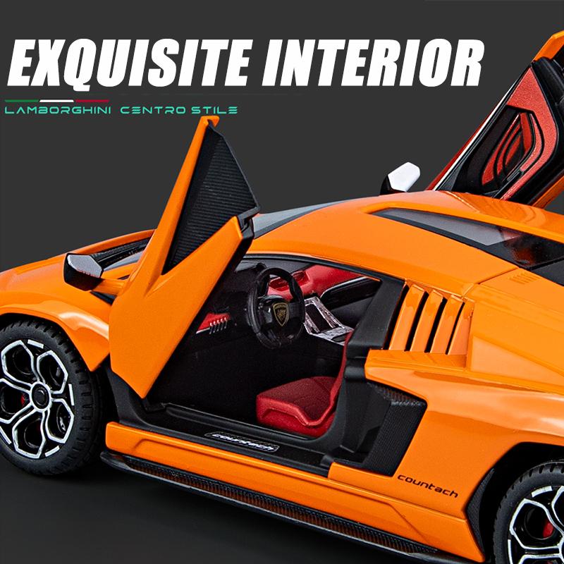 Масштаб 1/24 Lambo LPI800-4, литая под давлением модель автомобиля из сплава, игрушки, откатной автомобиль со звуком и светом для детей, коллекция подарков для взрослых