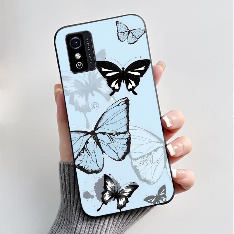 Phone Case For ZTE Blade L9 Casing Luxury Fashion Butterfly Flowers Black Jelly Soft Silicone Back Cover For ZTE BladeL9 Bumper