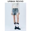 UR Women's Retro Washed Frayed Denim Shorts