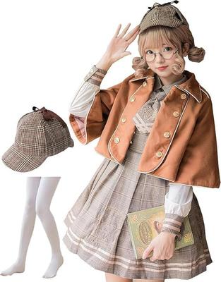 [JIURUN] One Piece Lolita Униформа с длинным рукавом Косплей Лолита Детектив Большой размер Кроссдрессинг Мори Девушка Школа Милая Одежда JK Униформа Набор Косплей