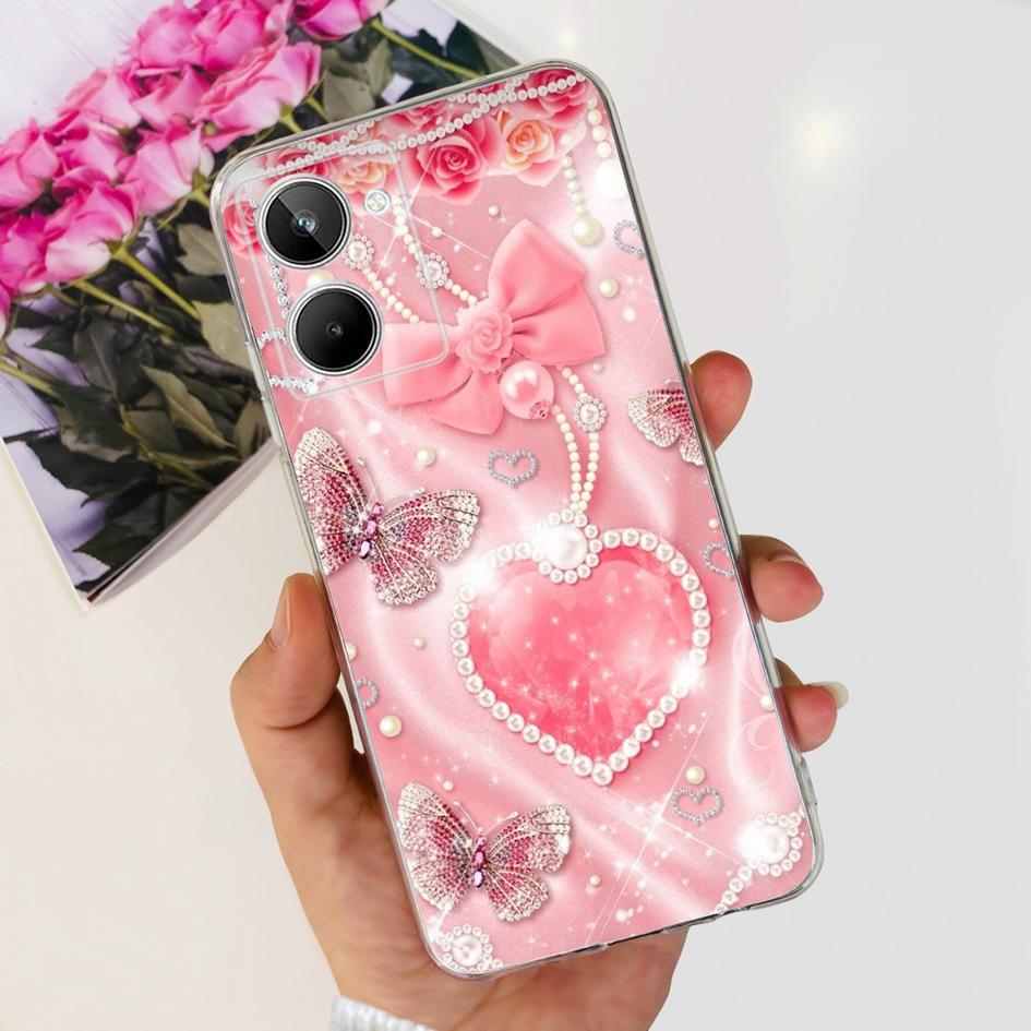 Чехол для Realme 10 RMX3630 Задняя крышка Милый мультяшный панда Тонкий мягкий прозрачный силиконовый чехол для телефона Для Realme 10 Pro Plus RMX3687 Capa