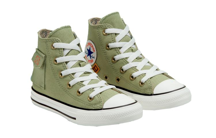 Converse Кеды Chuck Taylor All Star POCKET Удобные Высокие Детские Канвасовые Светло-зеленые Подростковые 667783F