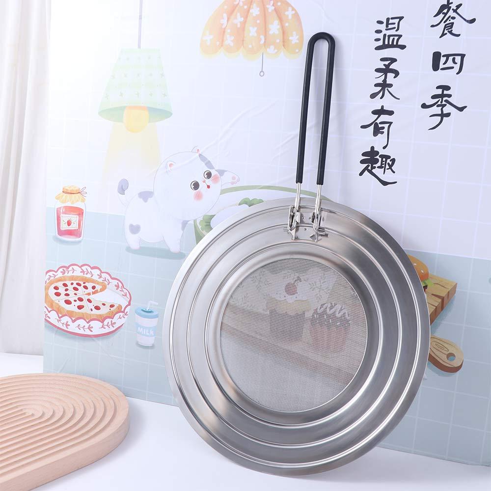 Foldable Handle Oil Splash Screen Stainless Steel Oil Filter Net Pot Cover Oil Proof Lid Pan
