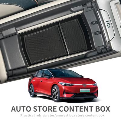 Ящик для хранения в подлокотнике центральной консоли для VW ID.7 ID7, центральный лоток, органайзер для автомобиля, аксессуары для уборки, черный