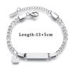 Atoztide Personalized Engrave Name Bracelet For Women Mother Kids Stainless Steel Heart Adjustable Figaro Chain Jewelry Gift