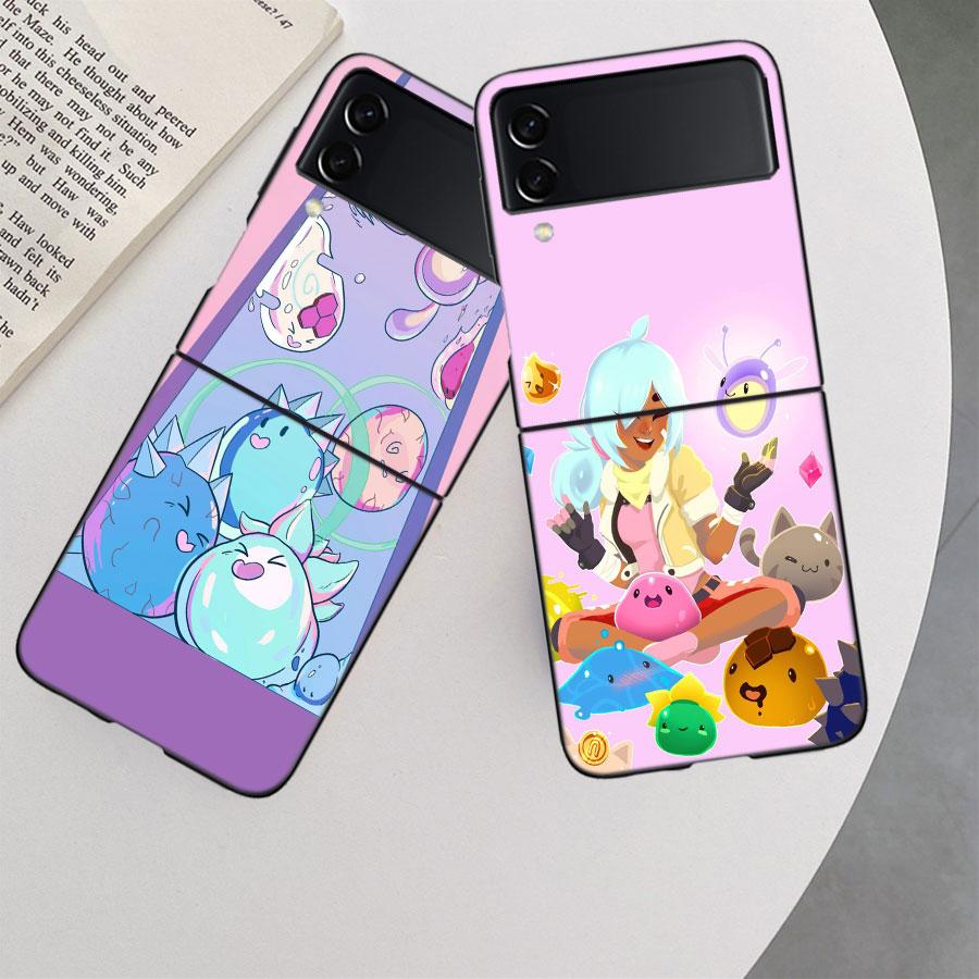 Чехол для телефона Game S-Slime R-Rancher для Samsung Z Flip 7 6 5G Galaxy Z Flip 5 4 3 Черный Жесткий Чехол-Защита Роскошный ПК Корпус Coque