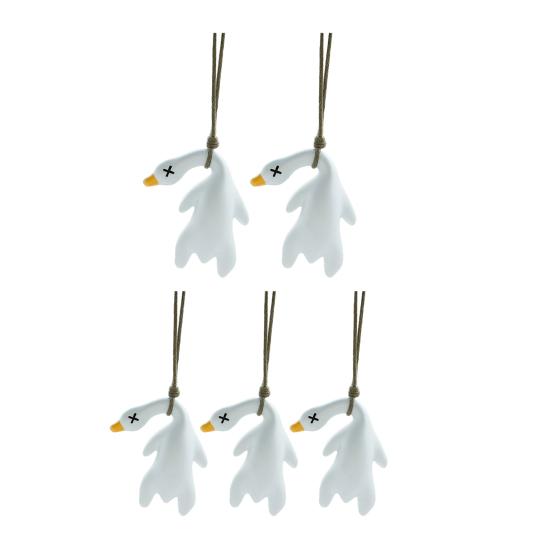 Подвеска в виде утки для автомобиля, меняющая цвет, жареная утка, забавное подвесное украшение для зеркала заднего вида, креативный индикатор температуры