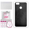 apgo Protective Skin Sticker for the Back Compatible with Huawei P9 Lite Mini, Wrap Film, Foil, Vinyl - Pattern Black Leather