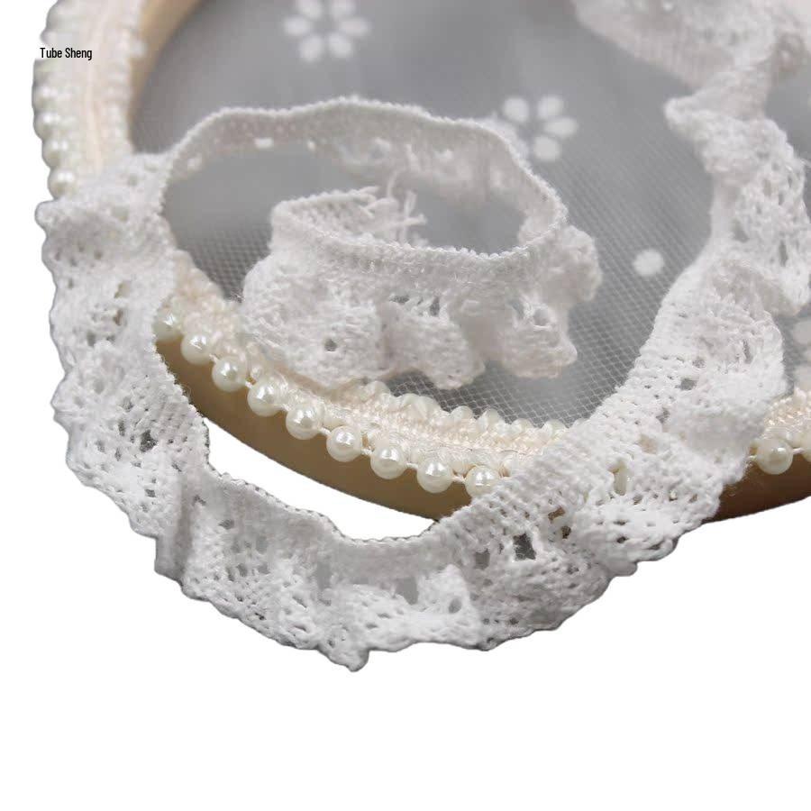 Кружевная отделка из эластичного хлопка Off-White, ручной работы, для носков, юбок и штор - Zuleidezhu.