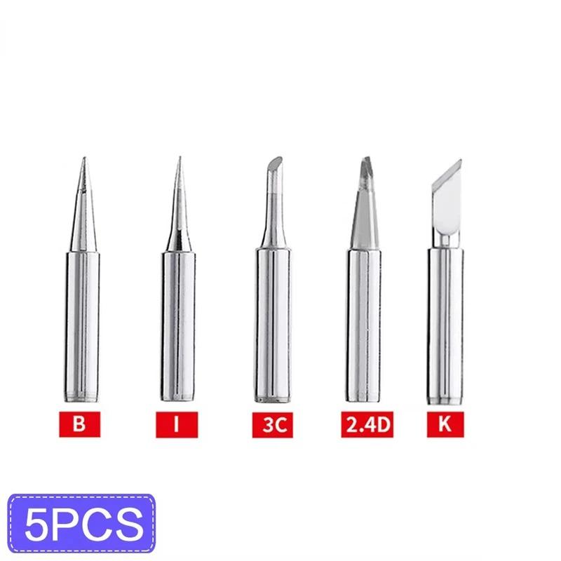 5Pcs/10Pcs 900M-T Soldering Iron Tips Pure Copper Replacement Head for Electric Soldering Iron DIY Electronic Repair Tool